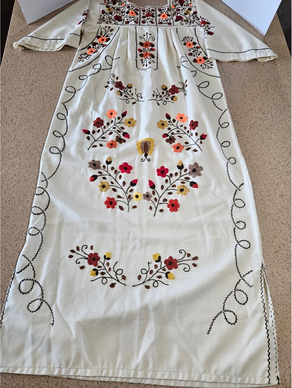 Mexican Hand-embroidered maxi dress